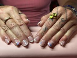 All finger tips with builder gel and nail art